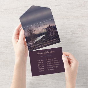 Invitation Tout En Un Un mariage romantique foncé tout en un Invite