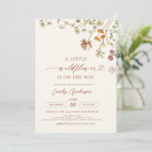 Invitation Tout en un Un petit Baby shower Boho un peu Fleur  (Debout devant)