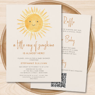 Invitation Tout en un Un petit rayon de soleil Baby shower