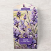 Invitation Tout En Un Unique mariage de lavande fleurie (Dehors)