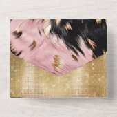 Invitation Tout En Un Vache blanche rose noire (Verso)