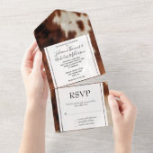 Invitation Tout En Un Vachette à crème Brown (Déchirure)