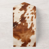 Invitation Tout En Un Vachette à crème Brown occidentale (Dehors)