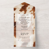 Invitation Tout En Un Vachette à crème Brown occidentale (À l'intérieur)