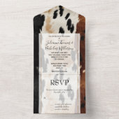 Invitation Tout En Un Vachette à crème Brown occidentale (À l'intérieur)