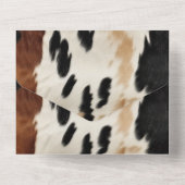 Invitation Tout En Un Vachette à crème Brown occidentale (Verso)