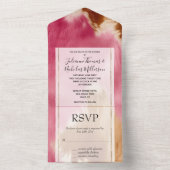 Invitation Tout En Un Vachette Brown d'or rose occidental (À l'intérieur)