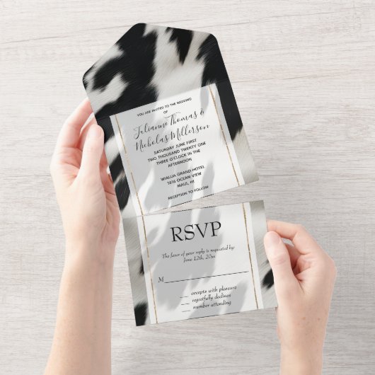 Invitation Tout En Un Vachette de la ferme Western (Déchirure)