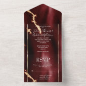 Invitation Tout En Un Vachette rouge profonde du sud-ouest (À l'intérieur)