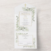 Invitation Tout En Un Végétation botanique Première Communion sainte (À l'intérieur)