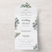 Invitation Tout En Un Végétation d'hiver Eucalyptus Mariage tout en un (À l'intérieur)