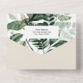 Invitation Tout En Un Verdure botanique Moderne Boho Arc Beige Ivoire (Verso)