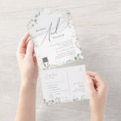 Invitation Tout En Un Verdure et or Décontracté QR Code sceau et envoi (Déchirure)