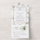 Invitation Tout En Un Verdure et Or Tout-en-un (À l'intérieur)