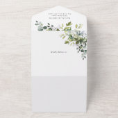 Invitation Tout En Un Verdure, Eucalyptus Feuilles, Boho, Baby shower (Dehors)