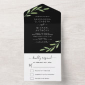 Invitation Tout En Un Verdure Rustique Simple Elégant Mariage (À l'intérieur)