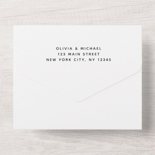 Invitation Tout En Un Verdure Rustique Simple Elégant Mariage (Verso)