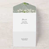 Invitation Tout En Un Verdure String Lumières Sage Green Mariage (Dehors)