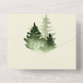 Invitation Tout En Un Vert Aquarelle Au Lakehouse (Verso)