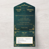 Invitation Tout En Un Vert foncé vintage (À l'intérieur)