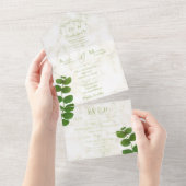 Invitation Tout En Un Vert mariage (Déchirure)