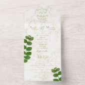 Invitation Tout En Un Vert mariage (À l'intérieur)