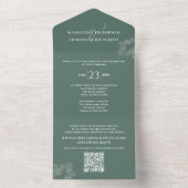 Invitation Tout En Un Vert Mariage Élégant Vert sur mesure (À l'intérieur)