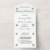 Invitation Tout En Un Vert olive moderne (À l'intérieur)