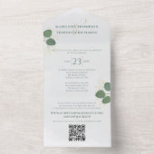 Invitation Tout En Un Vert simple moderne | QR Code RSVP (À l'intérieur)