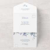 Invitation Tout En Un Victorian Dusty Blue French Garden Floral Mariage (Dehors)