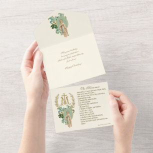 Invitation Tout En Un Vierge religieuse Mary Lourdes Anniversaire