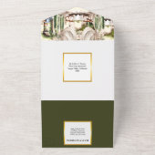 Invitation Tout En Un Vignoble en or vert Vignoble toscan al fresco tabl (Dehors)