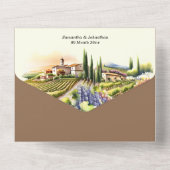 Invitation Tout En Un Vignoble toscan mariage aquarelle Toscane villa to (Verso)
