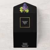 Invitation Tout En Un Vignobles mariage vigne vigne vigne élégant or (Dehors)