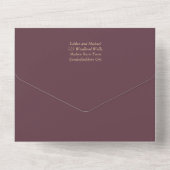 Invitation Tout En Un Vin Bourgogne Rose Gold Mariage (Verso)
