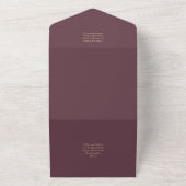 Invitation Tout En Un Vin Bourgogne Rose Gold Texte Mariage INVITE (Dehors)
