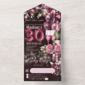 Invitation Tout En Un Vin de luxe 30e anniversaire Rsvp (À l'intérieur)