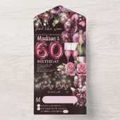 Invitation Tout En Un Vin de luxe 60e anniversaire Rsvp (À l'intérieur)