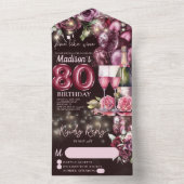 Invitation Tout En Un Vin de luxe 80e anniversaire Rsvp (À l'intérieur)