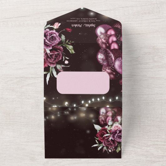 Invitation Tout En Un Vin fin 80e Anniversaire Rsvp QR Code (Dehors)