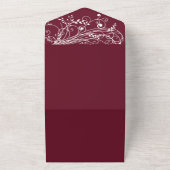 Invitation Tout En Un Vin Flourdissant Mariage tout en un (Dehors)