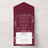 Invitation Tout En Un Vin Flourdissant Mariage tout en un (À l'intérieur)