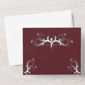 Invitation Tout En Un Vin tendance et Tri Blanc Plié avec Mariage Rsvp (Verso)