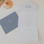 Invitation Tout En Un Vins intemporels Monogramme Mariage Crest