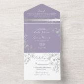 Invitation Tout En Un Vintage Elegant Purple Mariage (À l'intérieur)