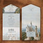 Invitation Tout En Un Vintage Fairytale Castle Rustic Forest Mariage<br><div class="desc">Un beau château de conte de fées au milieu d'une forêt rustique. Un design mariage unique qui utilise des aquarelles vintages illustrant des décors de contes de fées. Un design mariage "une fois de temps" et "heureux toujours après" de style conte, idéal pour un thème prince et princesse mariage. L'élégante...</div>