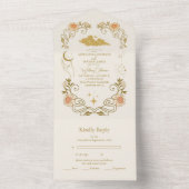 Invitation Tout En Un Vintage Mariage botanique mystique (À l'intérieur)