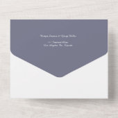 Invitation Tout En Un violet lilas monogramme photo mariage (Verso)