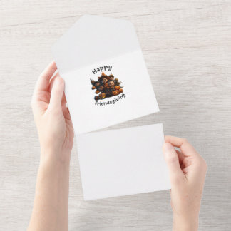 Invitation Tout En Un Vœux joyeux de Friendsgiving