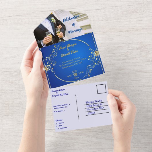 Invitation Tout En Un (Votre image) Événement Mariage personnalisé (Déchirure)